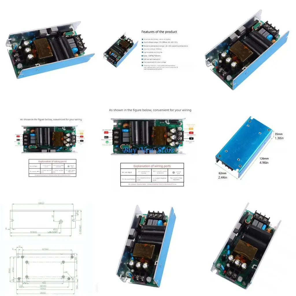 20ce Hiệu suất cao AC220V đến DC24V 5A Thiết kế nhà ở mô -đun điện cho thiết bị điện tử 24V
