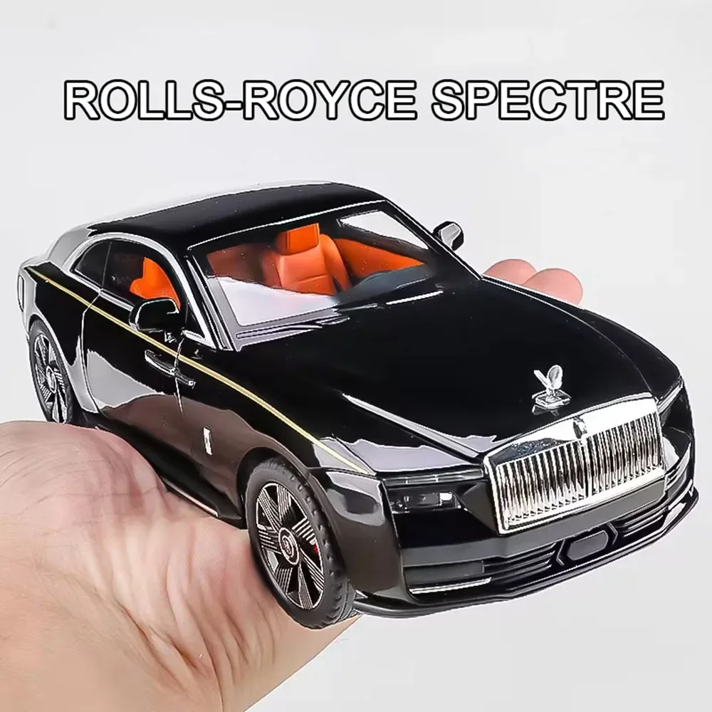 1/24 Rolls Royce SPECTRE Toy Car Model Alloy Diecast Scale Vehicles with Wheel Pull Back Sound Light Cars Toys Kid Boy Xmas Gift