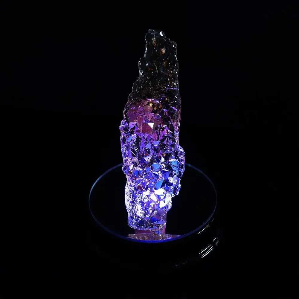 Creative Plastic Shell Gift Showing DIY Photography Props Black LED Ornament Display Stand Luminous Base Crystal Light Base