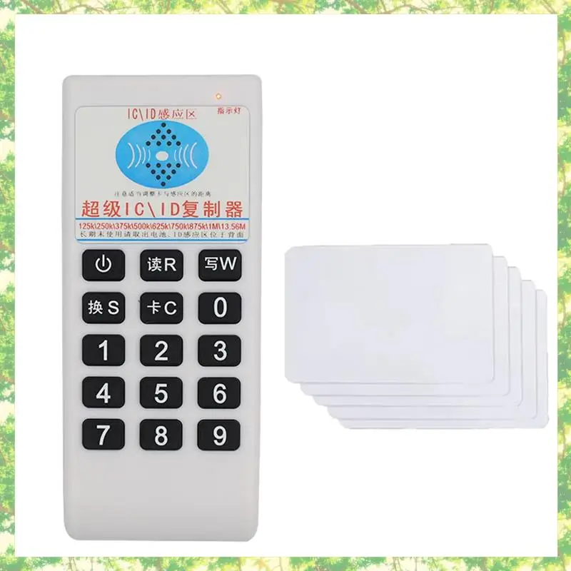 Smart-RFID IC Card Reader & Writer +5XUID Card 125Khz-13.56MHZ Duplicator RFID Smart Card Reader IC ID Duplicator