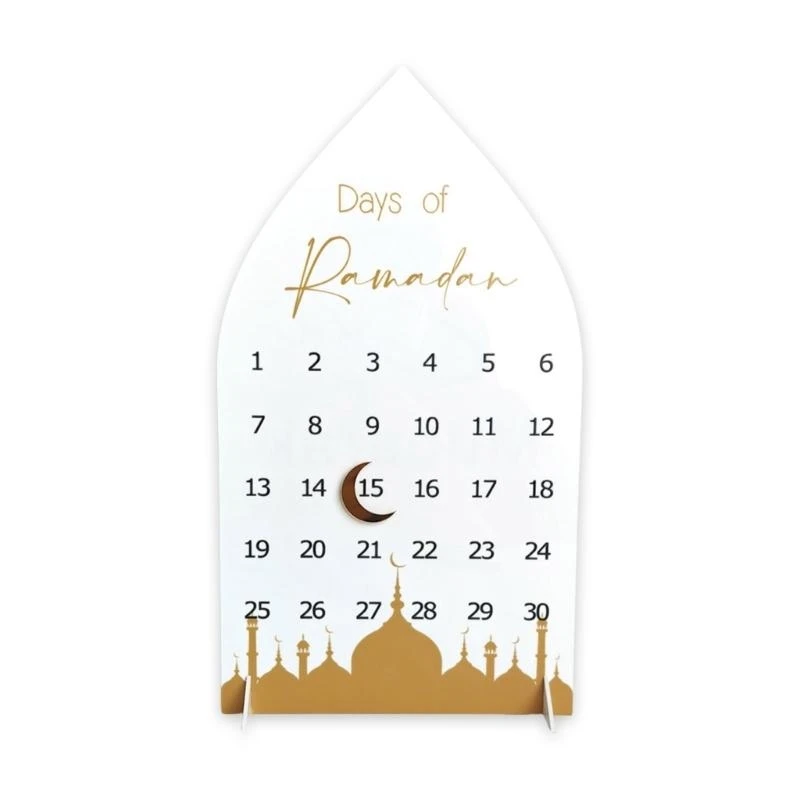 Acrylic Ramadans Countdown Calendar Moon Designs Home Tabletop Decors
