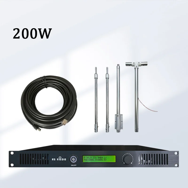 RS RADIO Antenna + 15 Meters Cables+200W FM Transmitter 200 Watts For Radio Station