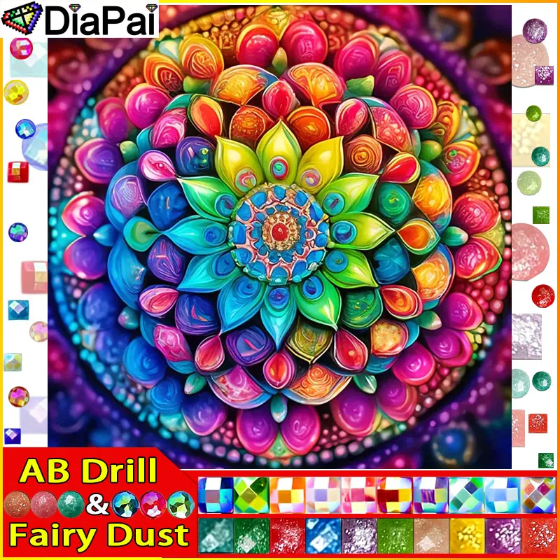 

DiaPai Fairy Dust ABRhinestone Картина Кристалл Декор Diy Алмазная картина "Узор Цветок" 3D Узор Алмазная вышивка