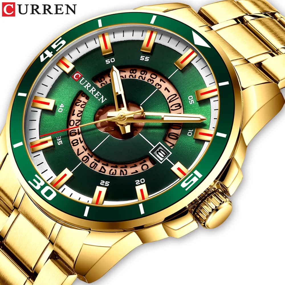 

2022 Curren Top Brands New Quartz Men Watch Waterproof Stainless Steel Calendar Business Male Wristwatch Lover Watches Reloj