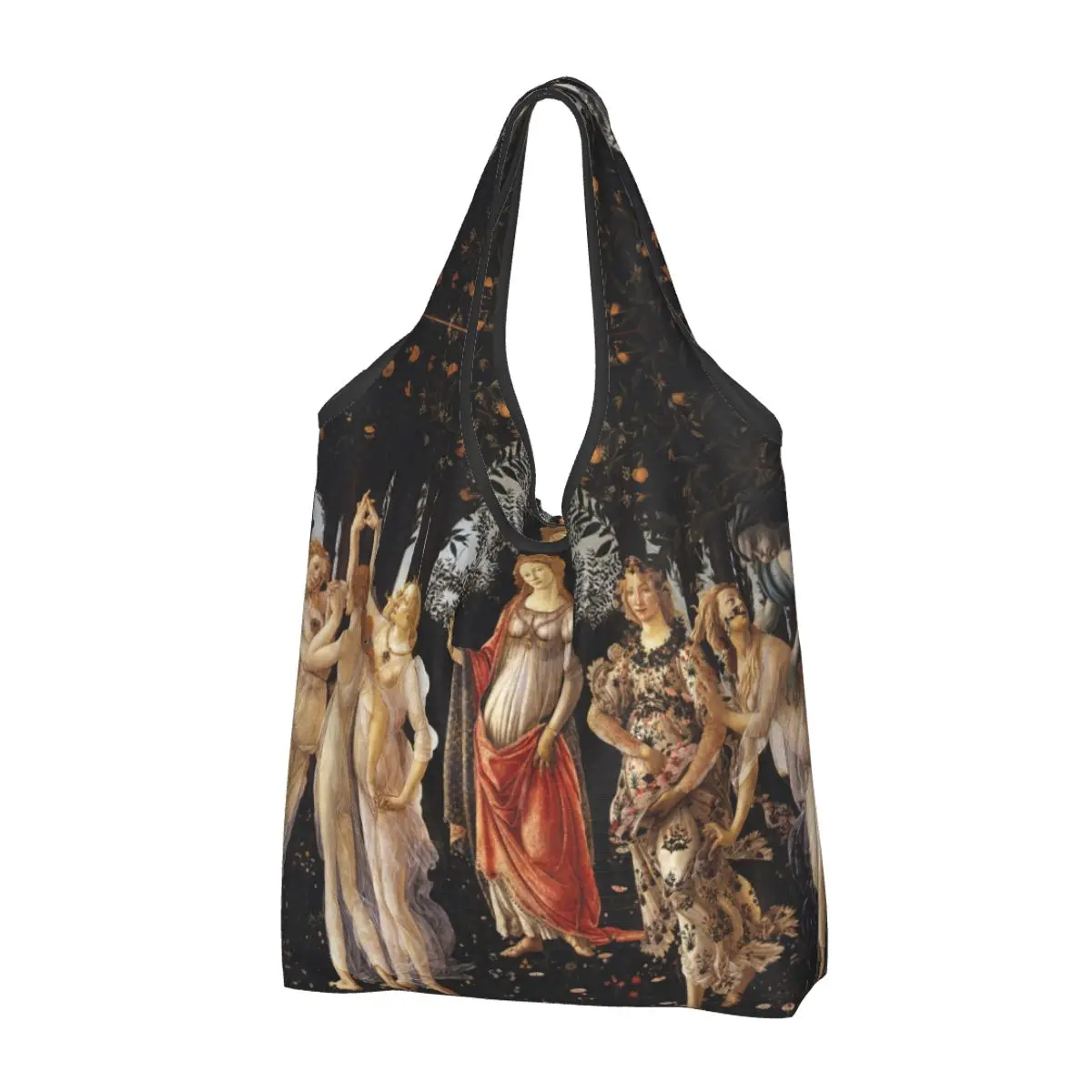 Cute Printing Sandro Botticelli Primavera Shopping Tote Bags Portable Shoulder Shopper Famous Painting Handbag