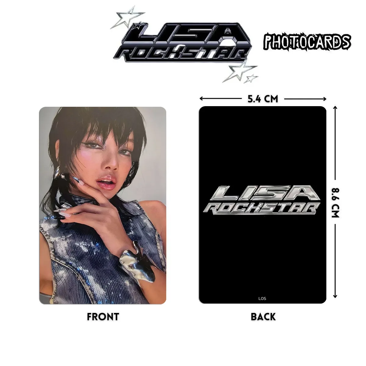 6pcs Kpop LISA Solo ROCKSTAR LIMITED EDITION Special Card Fans Collection Photocards Commemorative Double-sided Paper Postcards