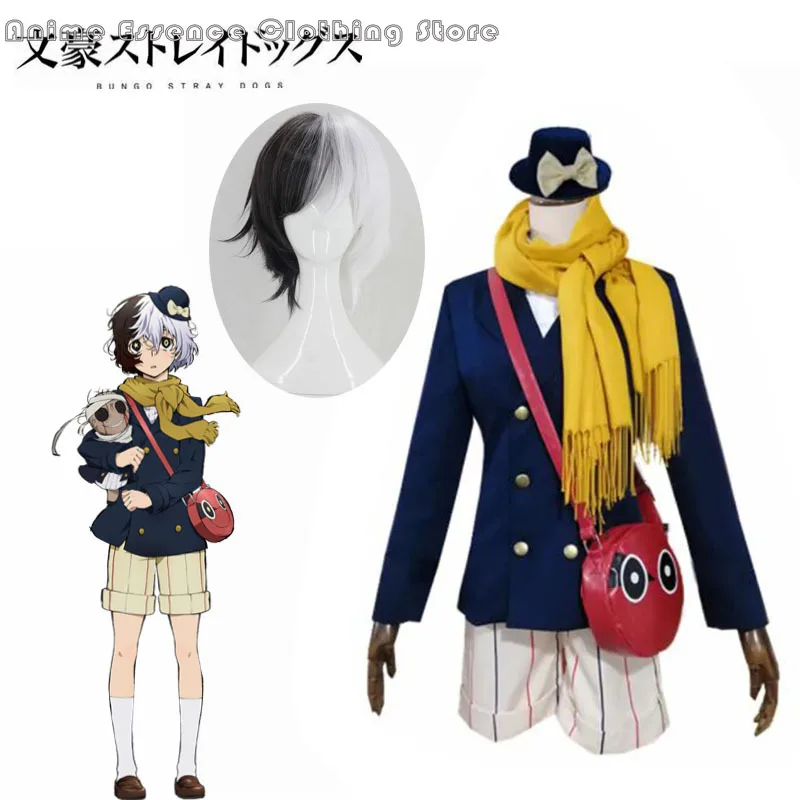 Anime yumeno kyusaku cosplay traje cães vadios bungou perucas cabelos terno conjunto completo com saco para mulheres masculino traje de festa de halloween