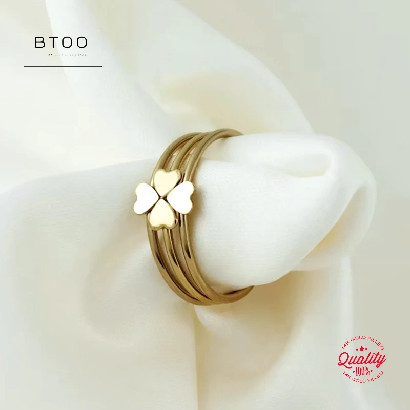 

14K Gold Filled Minimalist Stacking Bowtie Ring Two Hearts Boho Knuckle Ring Elegant Gold Jewelry Rings