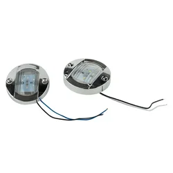 Luz de popa, luz de marcador, barco marino, redonda, impermeable, blanca, 147LM, 1 Uds., accesorios ABS, luz de cortesía azul/blanca