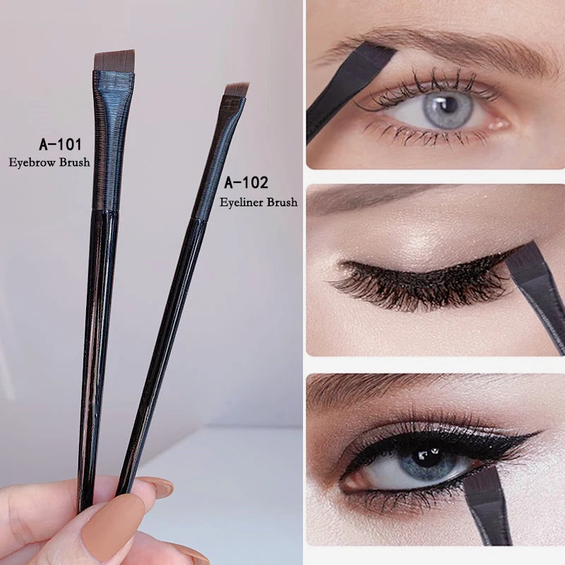 新しい 1-2 個ブレードメイクブラシ斜め薄い眉毛ブラシフラットファインアイライナーブラシプロフェッショナルライナー眉美容メイクアップツール