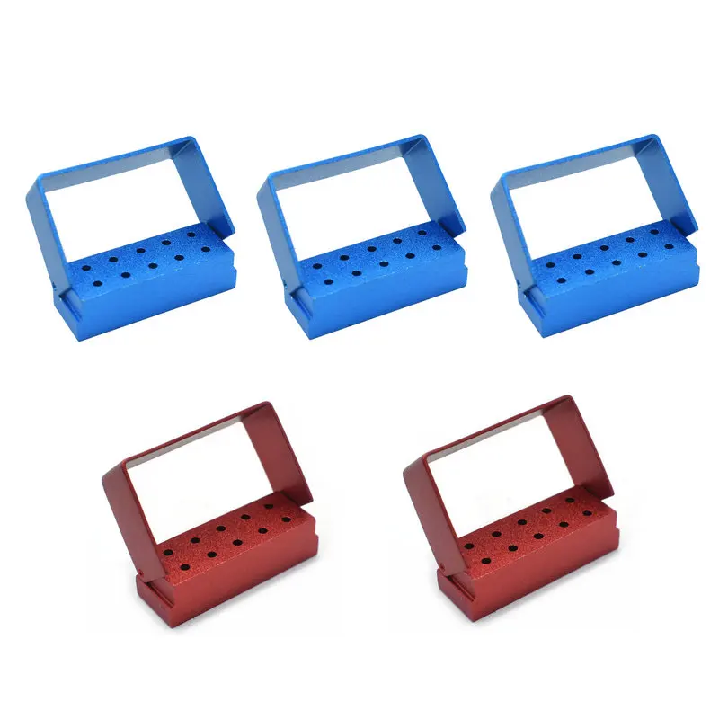 10Pcs Dental Instrument Diamond Burs Holder Fg Bur High Speed Bur Holder Box Case  Dentist Material Metal Tool 10Holes
