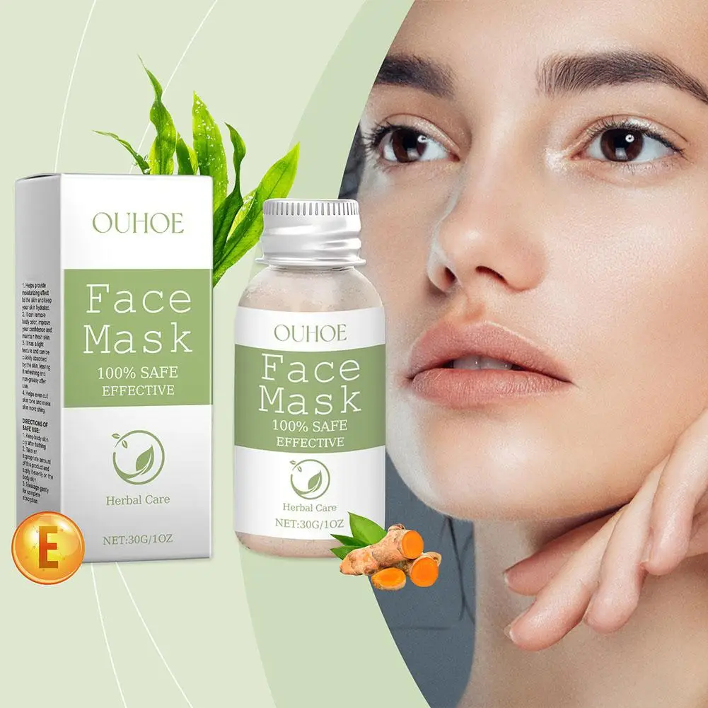 Masker penghilang komedo, masker lumpur Herbal melembabkan menutrisi kontrol penyegar mencerahkan Minyak Jerawat pori-pori bubuk merah T5U0