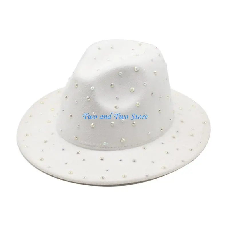 

HX6F Glittering Diamond Cowboy Hat Music Festivals Cap for Actor Actress Stage Shows