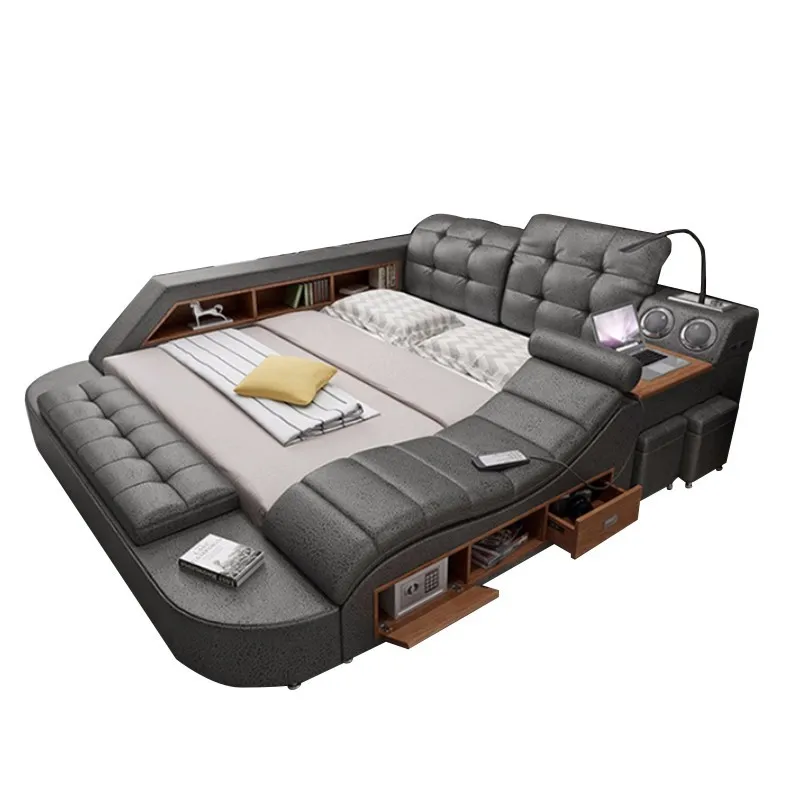 

Modern simple massage function tatami fabric wedding bed leave-in technology cloth large apartment master bedroom double bed