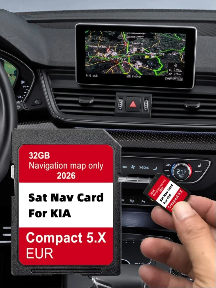 Aktualisierte SD-Karte 2026 Sat Nav für KIA Carens Ceed Niro Optima Picanto Rio Soul Sportage Stonic Auto 32GB Compact 5.X GPS EU UK Karten