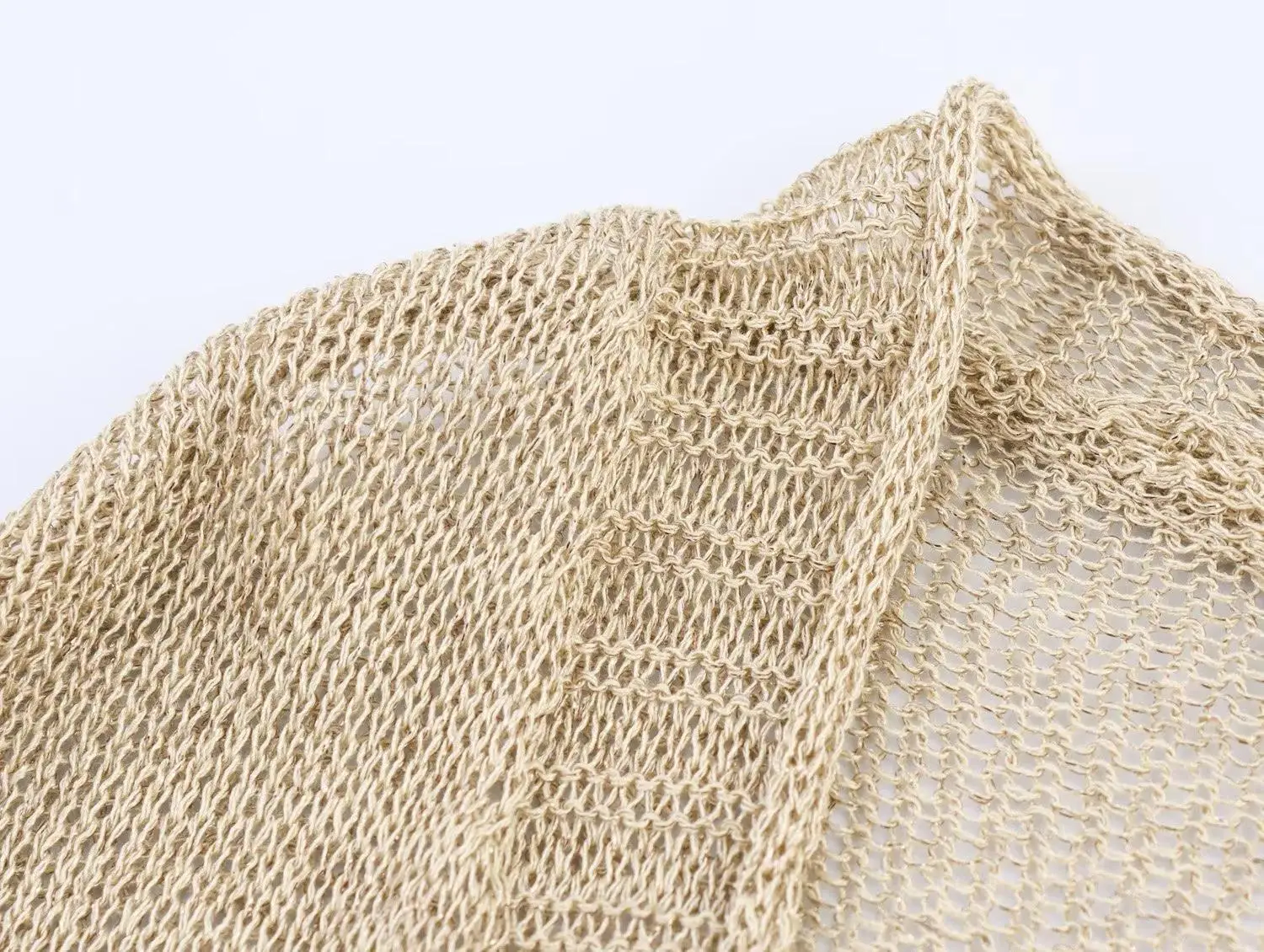 سترات نسائية فضفاضة بأزرار على شكل حرف V سترات صيفية كاكي قابلة للتنفس