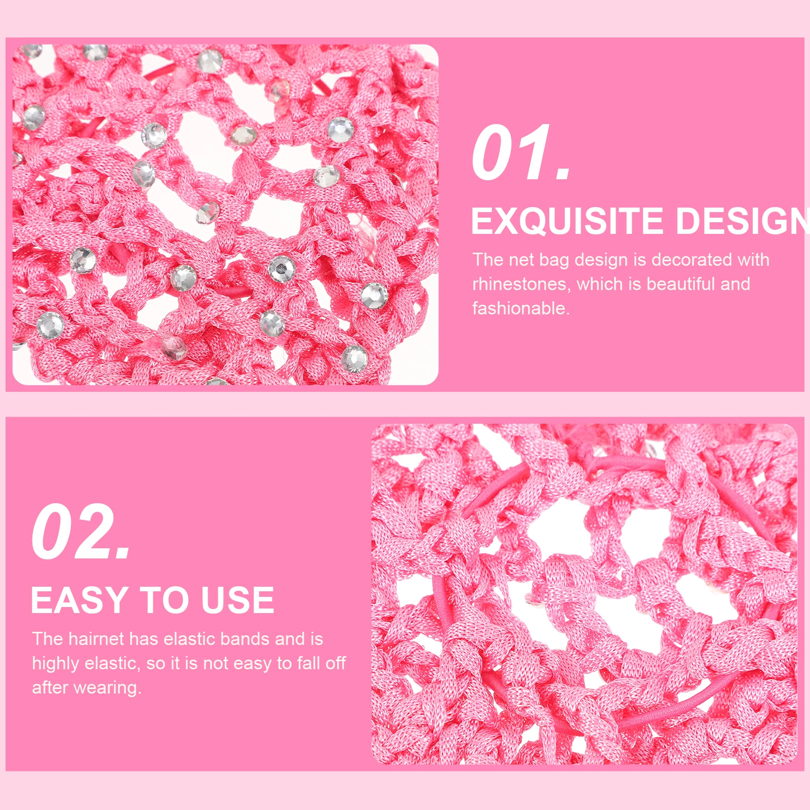 

9pcs Women Girl Rhinestone Bun Cover Premium Durable Hair Snood Compact Lightweight Net For Daily Use Bun Cover Hair Styling