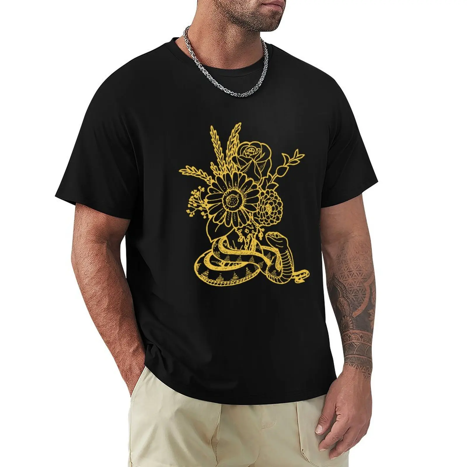 

Flower Snake T-Shirt funny meme t-shirts customs design your own Funny t-shirt designer t shirt men