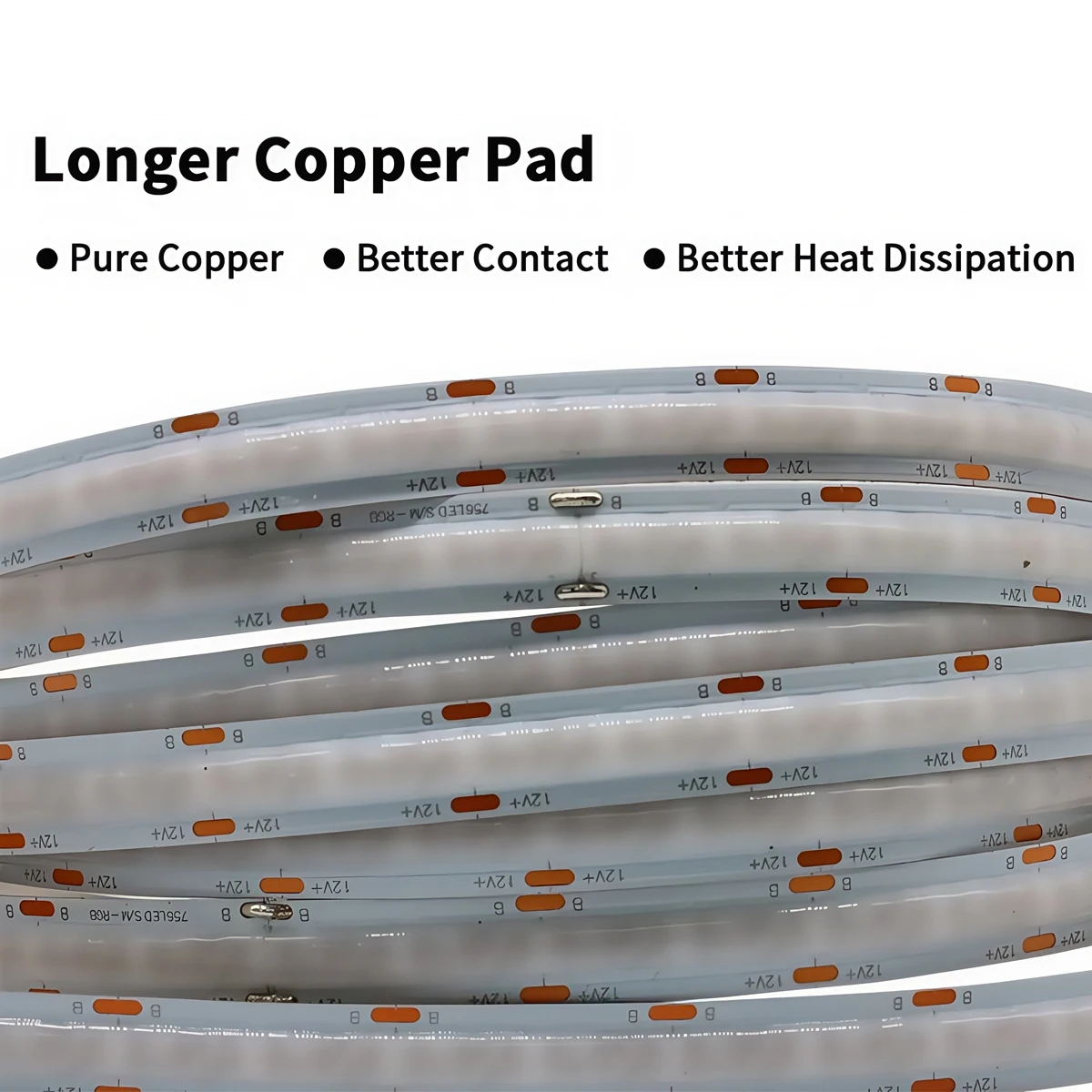 Faixa LED COB - 768 LEDs/m Iluminação flexível RGB de baixa tensão para armários e decoração linear