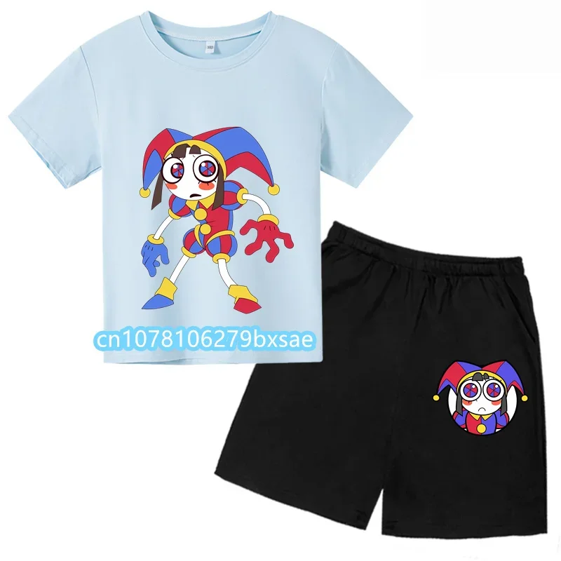 Hot Sale The Amazing Digital Circus Graphic Cartoon Kids T-Shirts Girls Clothes Baby Boys T shirt Summer Children Tops Sets