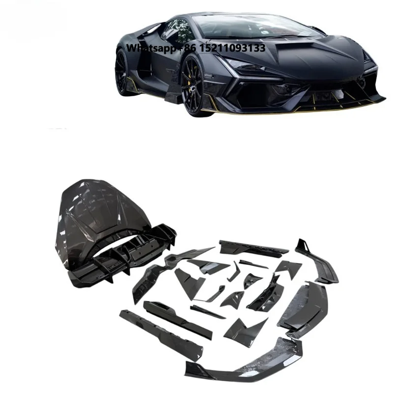 MSY Style Autoclave Dry Carbon Body Kit Fit Revuelto Front Lip Side Skirts Rear Diffuser Spoiler  Tuning Body Parts