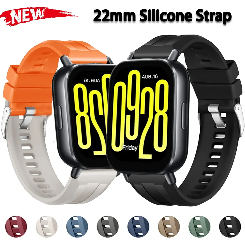 22mm Silikonarmband für Redmi Watch 5 Active/Lite Atmungsaktives Band für Huawei Watch GT6-5-4/GT6-5 Pro Amazfit Active Max Bip 6-5