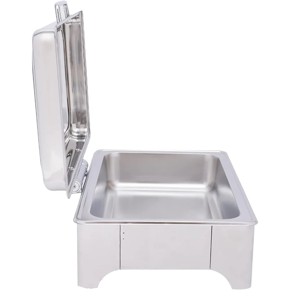 Commercial Electric Chafing Dish Warmer Food Warmer Buffet Server Electric Catering Chafing Dishes Stainless Steel with GlassLid