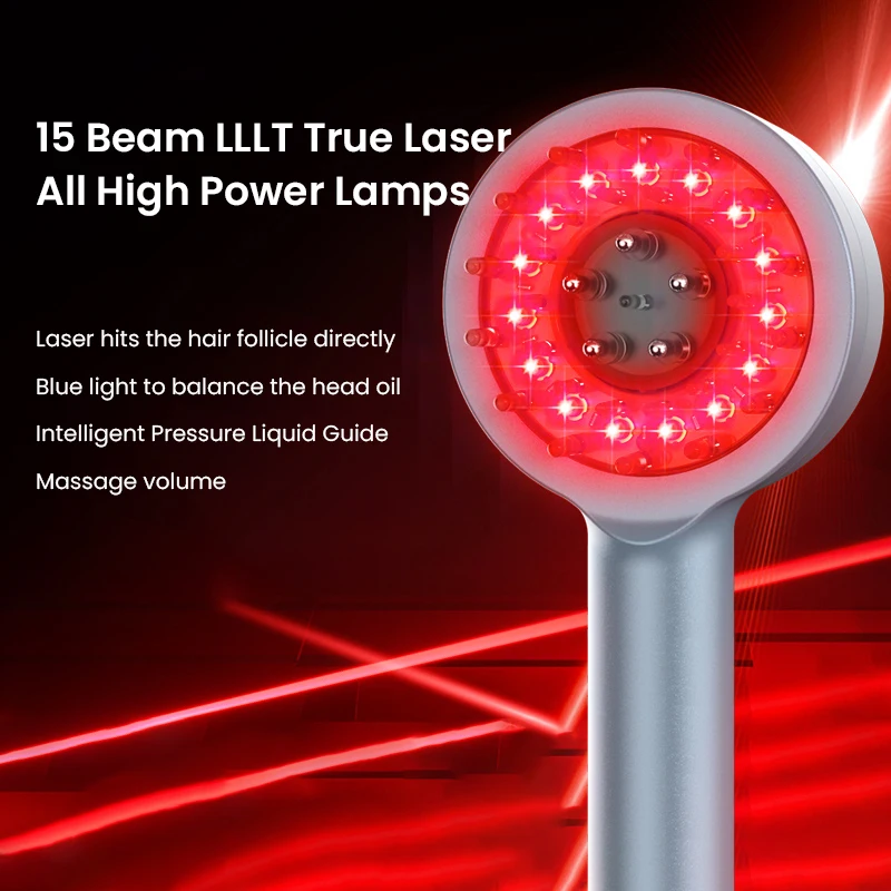 Pente de crescimento capilar doméstico, medicina a laser, cuidados com o couro cabeludo, pente de massagem, luz vermelha, cabeça azul, essência de saúde, instrumento de crescimento capilar