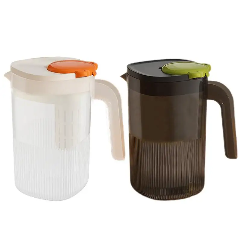 Drink Pitcher 2200ml Heat Resistant Beverage Pitcher With Lid And Handle Fridge Iced Drink Kettle Beverage Jar Cold Tea