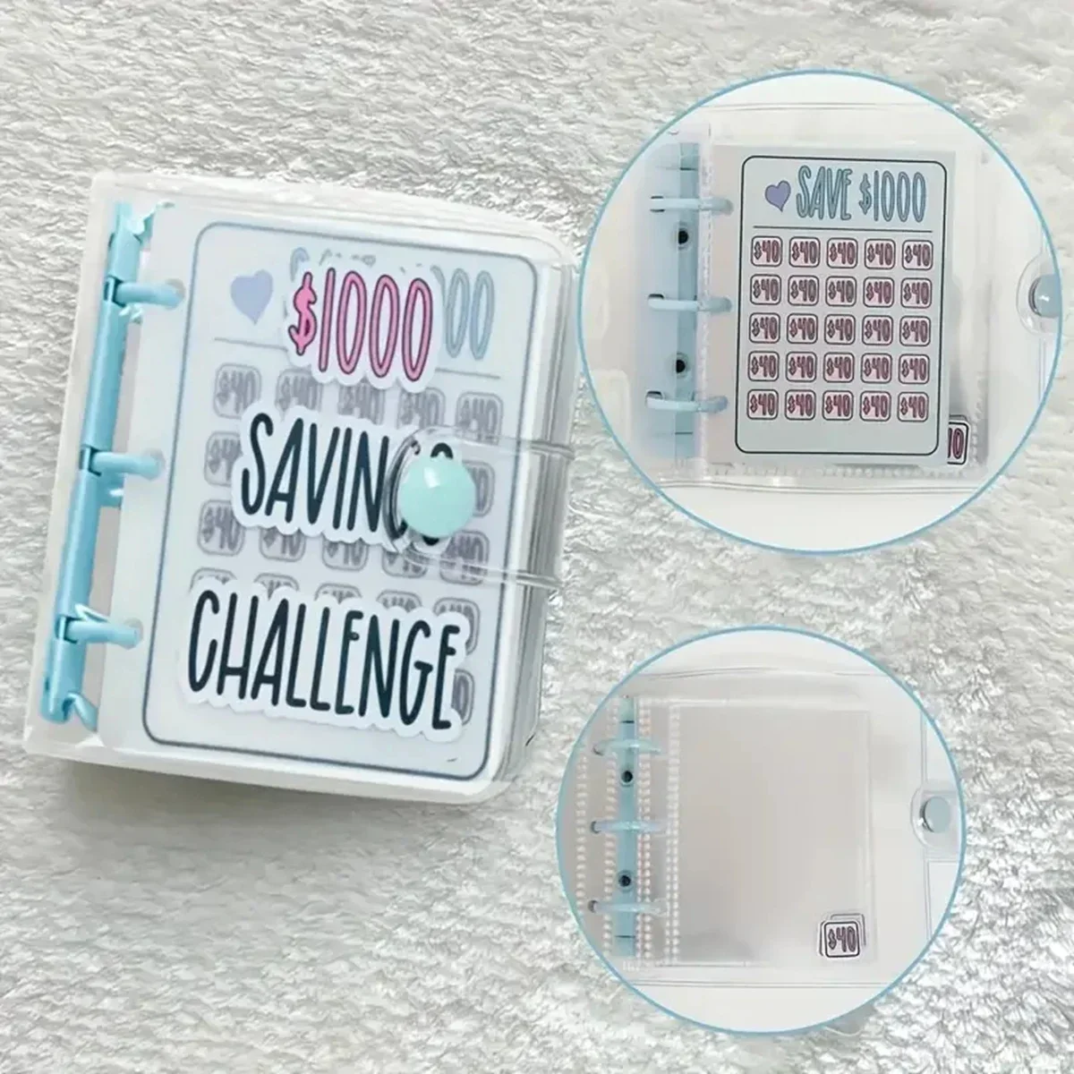 Creative Savings Challenge Binder with Envelope Durable Glossy PVC, Christmas Gift Money Saving Challenge view 6