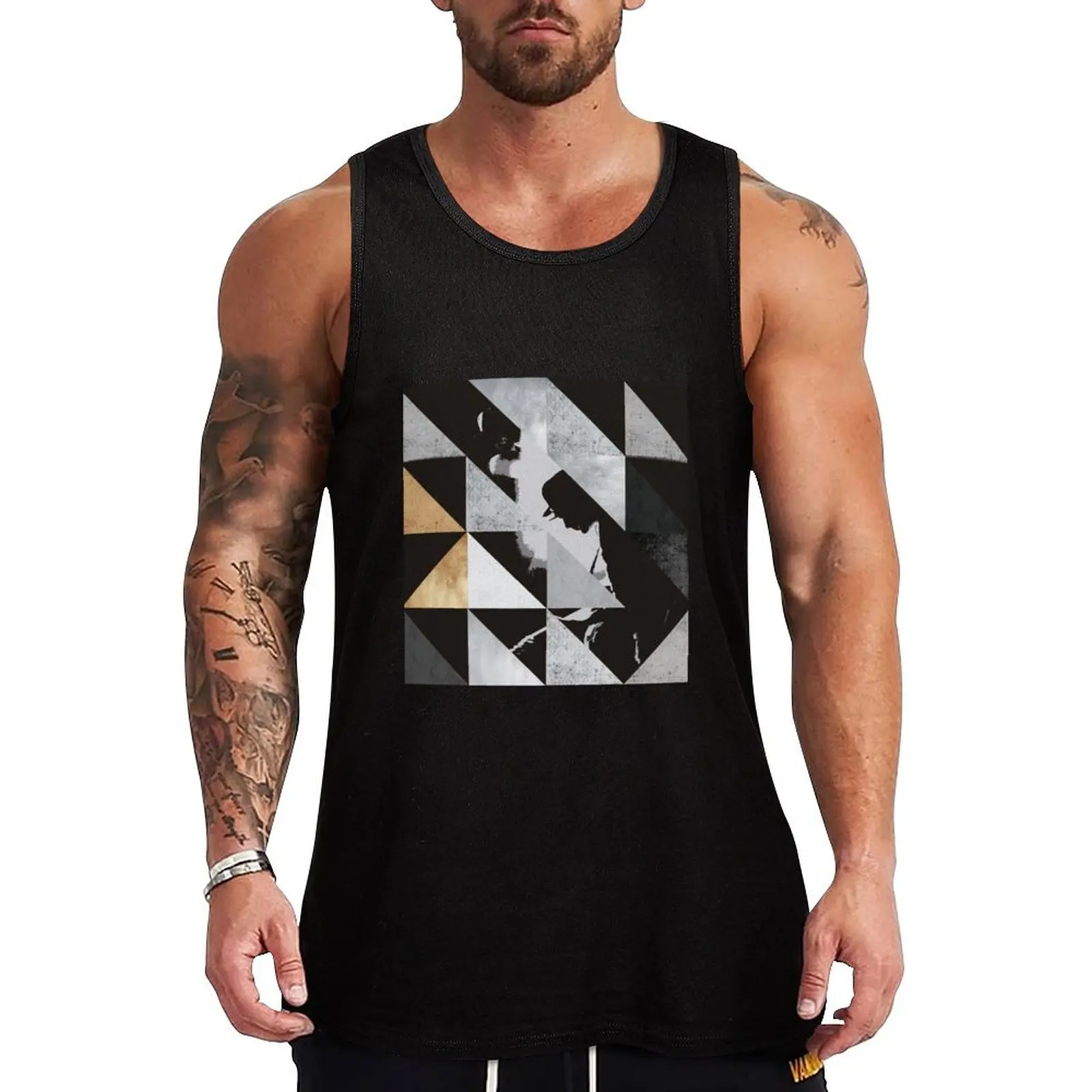 U2 rattle and hum - Triangles Tank Top fashion 2025 man T-shirt for fitness clothes for men