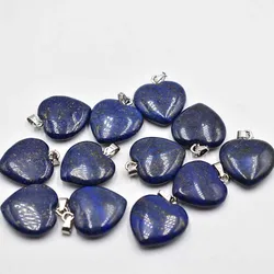 Love Heart Stone Beads Pendants 20mm Wholesale Charms Natural Stone lapis lazuli For DIY Jewelry Making Women Gift free