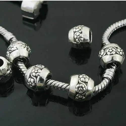 

15pcs 10x8mm ,hole:4mm Tibetan Silver delicate spacer Beads Fit European charm Bracelet L0001