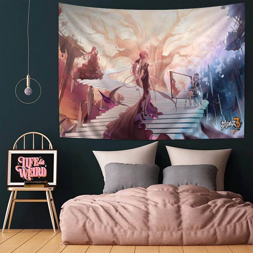 

Honkai Impact 3rd Hippie Wall Hanging Tapestries Bohemian Wall Tapestries Mandala INS Home Decor