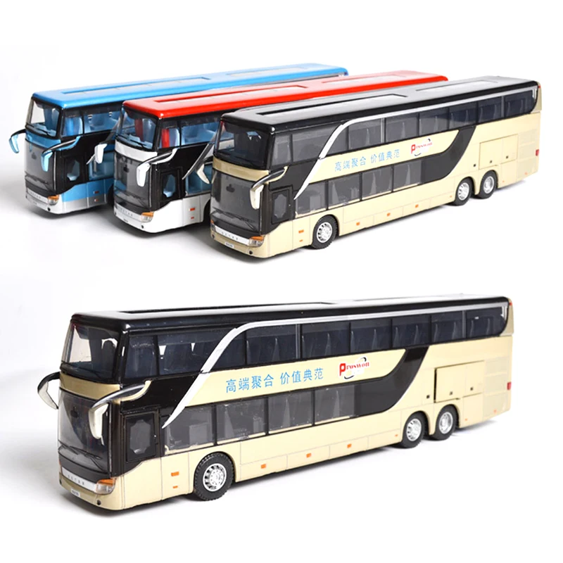 

1:50 Alloy Bus Toy Double Decker Bus Model Simulation Children's Car Sightseeing Bus Toy Car Gift B353