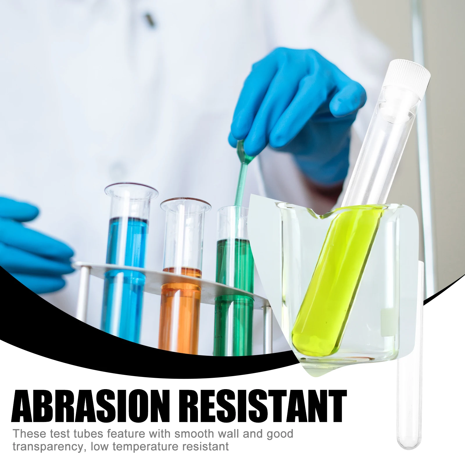 

50 Pcs Laboratory Test Tube Tubes Storage with Caps Cover Lids Sample Containers