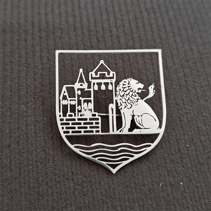 مخصص الفولاذ المقاوم للصدأ شعار بروش مخصص Compay الموظف بروش نادي شعار متجر شعار المضادة للحساسية شارة معدنية هدية الكريسماس #3