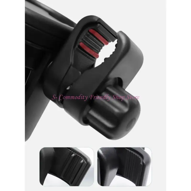 85AE Rotating Clamp Strollers Cup Holder Double Compartment Phone Slot for Drinks Phones Lightweight Portable Design
