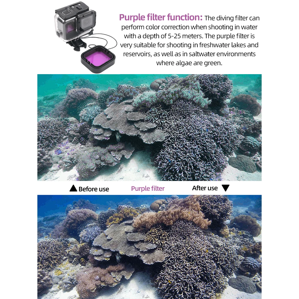 Diving Filter For GoPro Hero 7 6 5 Waterproof Housing Filter Photography Filters For GoPro Hero 7 6 5 Action Camera Accessories