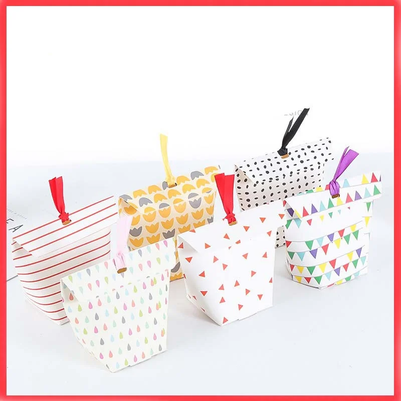 Korean Version Small Fresh Candy Paper Boxes Fashion Printed Pattern Holiday Supplies Exquisite Small Jewelry Packaging Gift Box