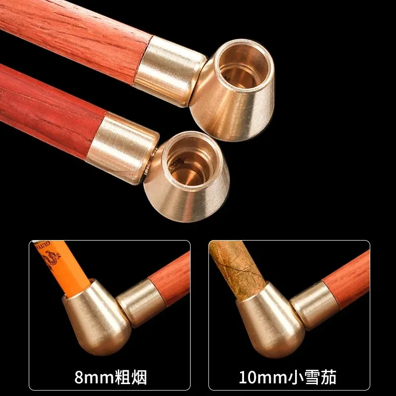 Classic Tobacco Pipe with Small Bowl Fit 8mm Cigarettes or 10mm Small Cigar Metal Smoking Pipe Gift for Men