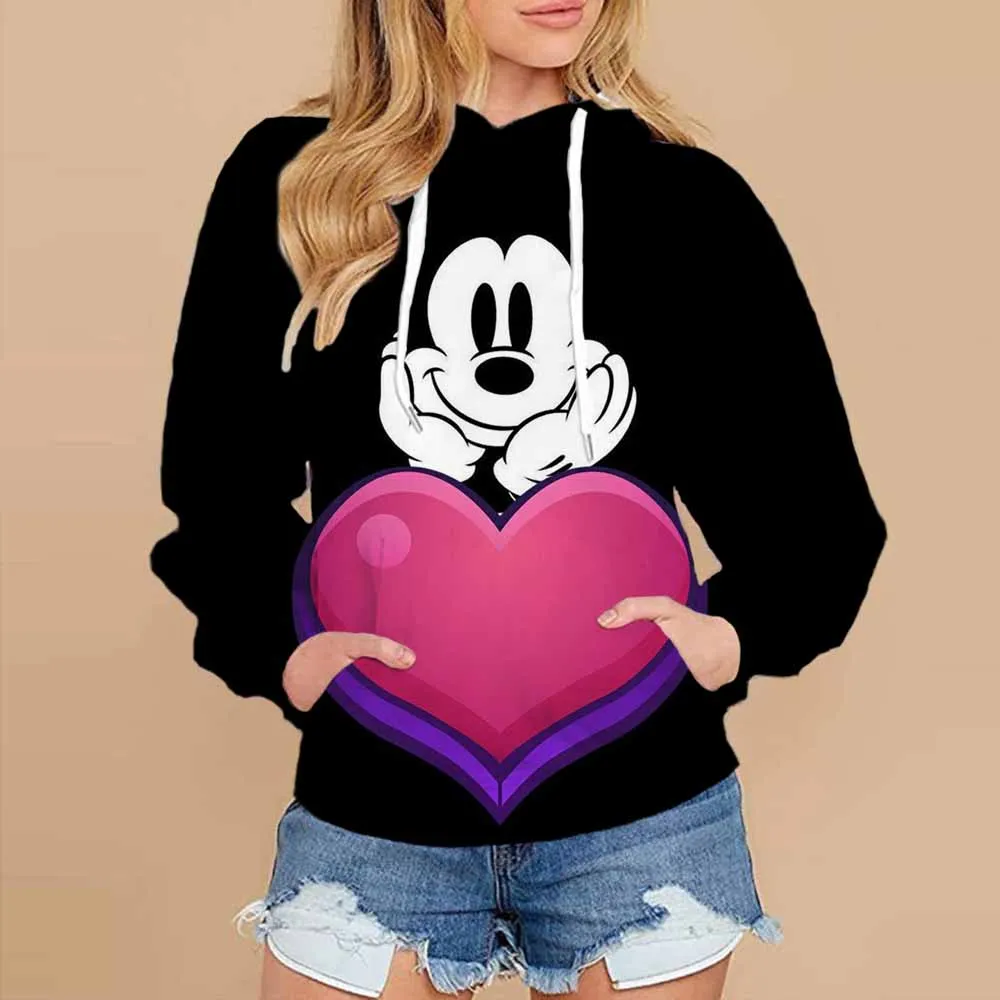 New Streetwear Hoodie Men\'s Fall Long Sleeve Harajuku Disney Stitch and Mickey 3D Print Casual Sweatshirt Y2K 2024