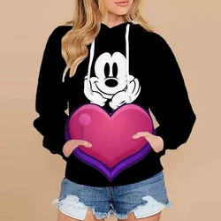 New Streetwear Hoodie Men's Fall Long Sleeve Harajuku Disney Stitch and Mickey 3D Print Casual Sweatshirt Y2K 2024