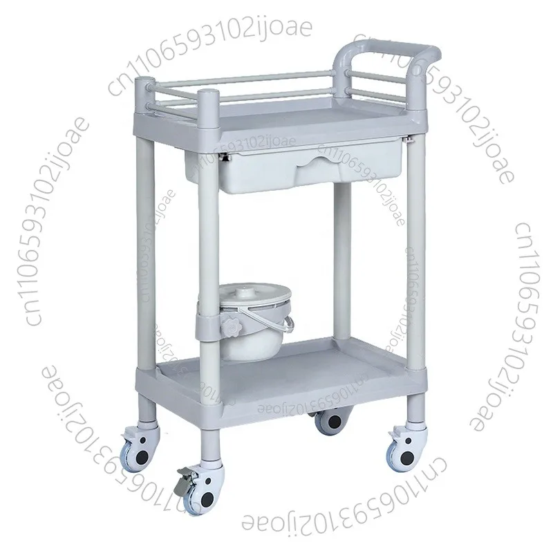 Plastic Instrument Trolley Basket Drawer Storage Mobile