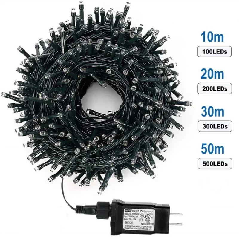 50 متر 30 متر 24 فولت LED أضواء عيد الميلاد الجنية جارلاند سلسلة ضوء مقاوم للماء للخارجية حديقة المنزل عطلة السنة الجديدة ديكور الحفلات #1