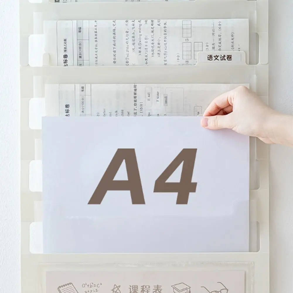 Portable Wall Hanging File Organizers A4 Large Capacity Hanging Wall Document Bag Multi Layer With Handle Expanding File Folder
