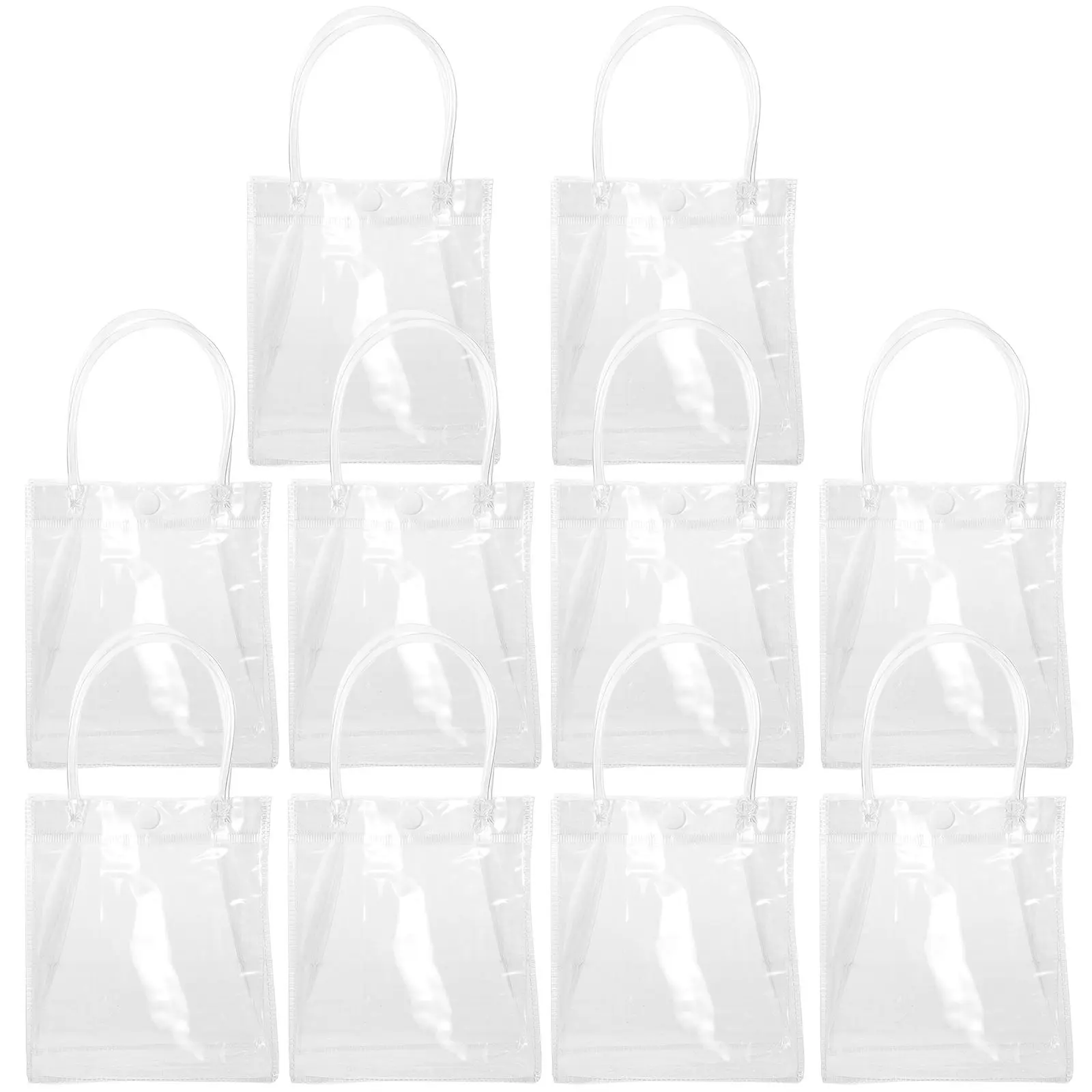 

10 PCS Transparent Tote Bag Portable Clear Multi-function Wine Bottle Household Gift Bags