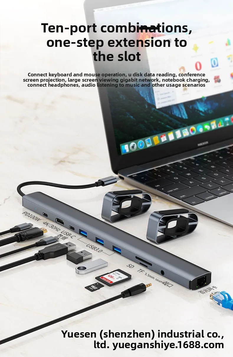 Typ-C Dockingstation Mac Multi-Port Laptop Expander 11-in-1 Dockingstation – Detail 11