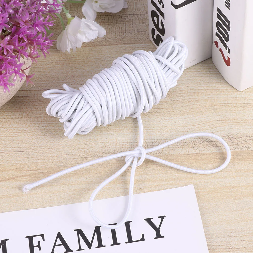 

100M 2.5Mm White Elastic Band For Diy Crafts Mask Making Book Binding Signs Banners Sewing Decoration Stretch Cord Round String