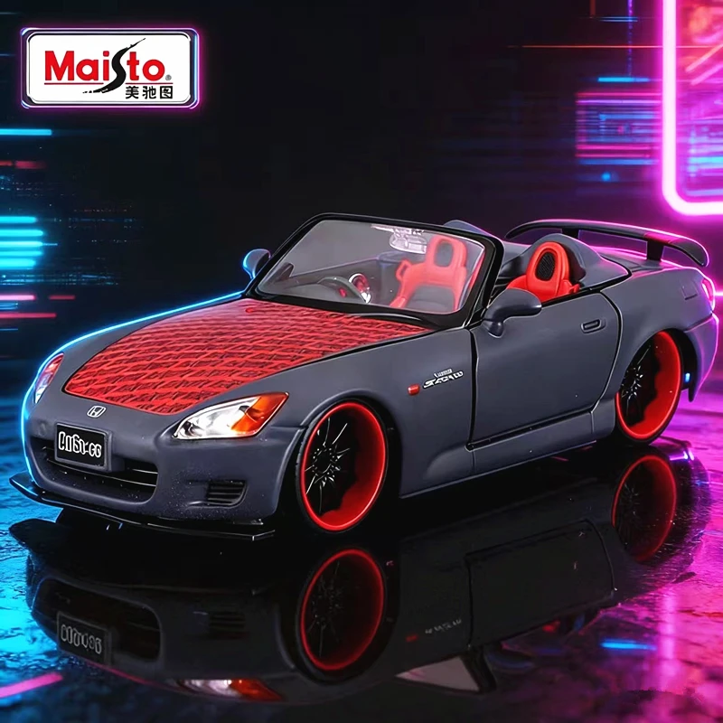 

Maisto 1:24 Honda S2000, коллекционная модель спортивного автомобиля из литого металла, модифицированная гоночная машина, имитационная модель для трека, подарок на день рождения для детей